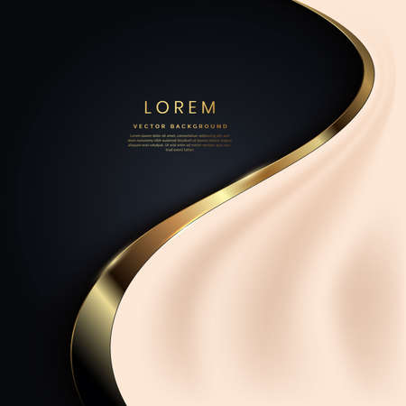 Abstract golden curve line luxury on black background with copy space for text. You can use template, cover design, flyer. Vector illustrationのイラスト素材