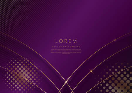 Abstract 3d violet curved layers background with lighting effect and sparkle with copy space for text. Luxury design style. Vector illustrationのイラスト素材
