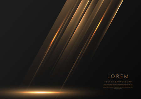 Abstract elegant gold lines diagonal on black background. Luxury style with copy space for text. Vector illustrationのイラスト素材