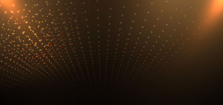 Abstract golden dot glittering background. Luxury glowing dots circle design. Vector illustration.