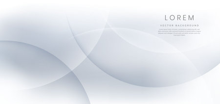 Abstract elegant white and grey circles shape overlapping background. Vector illustrationのイラスト素材