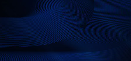Abstract background horizontal wave lines design and pattern on dark blue background and texture....
