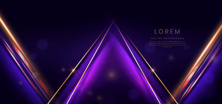 Abstract elegant dark blue background with golden line and lighting effect sparkle. Luxury template design. Vector illustrationのイラスト素材