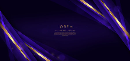 Abstract elegant dark blue background with golden glowing effect and bokeh. Template premium award design. Vector illustrationのイラスト素材