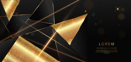 Abstract elegant gold glowing diagonal line with lighting effect sparkle on black background. Template premium award design. Vector illustrationのイラスト素材