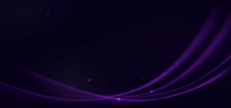 Elegant purple curved line on purple background with lighting effect and with copy space for text. Luxury design style. Vector illustrationのイラスト素材