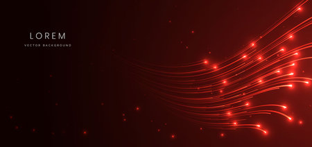 Abstract red wave lines technology communication concept. Vector illustrationのイラスト素材