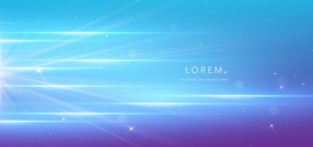 Luxury light blue background with line lighting effect sparkle. Template premium award ceremony...