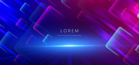 Technology futuristics square diagonal rays. Cyber connection communication, innovation concept. Vector illustrationのイラスト素材