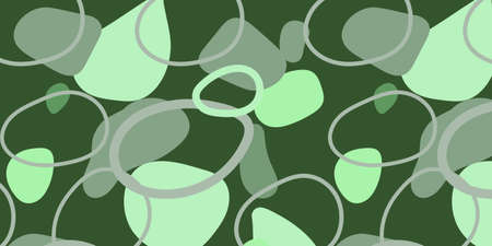 Vector seamless pattern with green and gray spots on a dark background.のイラスト素材