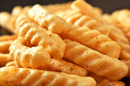 Close-up of prawn crackersの写真素材