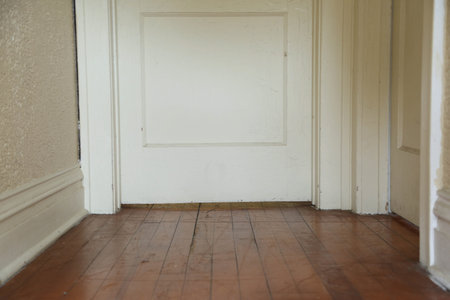 Hardwood floor in a hallway.
