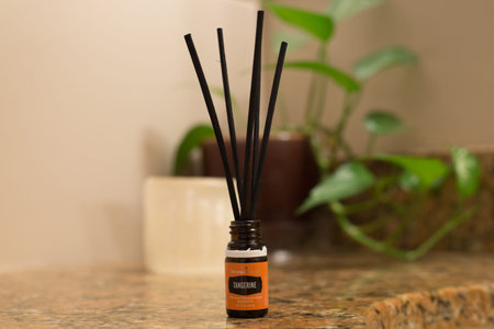Essential Oils on a counter.