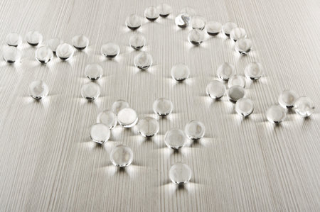 Bubbles on the wooden table