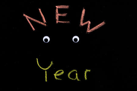 New Year greeting in the childish wayの写真素材