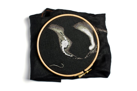 Cross stitching process isolated
