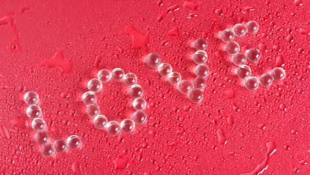 Text love from glass ballsの写真素材