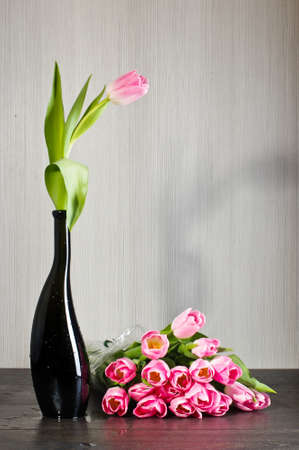 Pink tulipsの写真素材