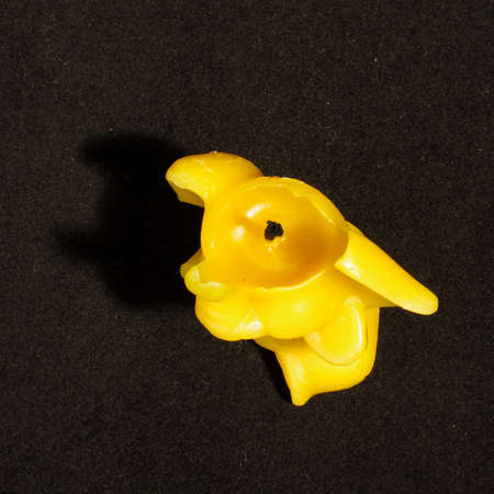 Organic beeswax elephant shape candle top viewの写真素材