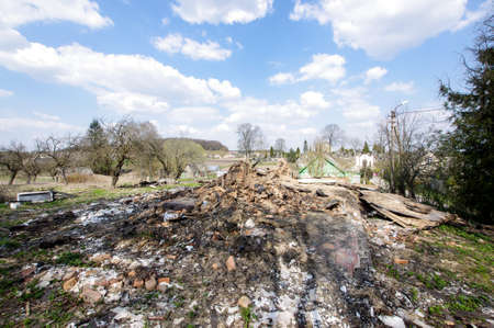 Demolished house in the townの写真素材