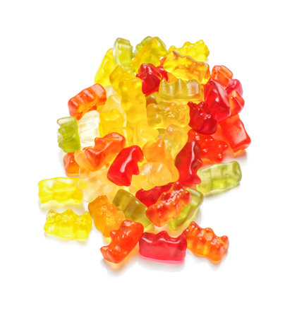 A pile of gummy bears isolatedの写真素材
