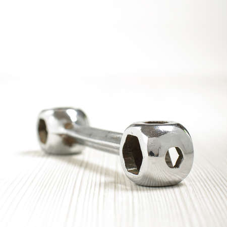 Cyclo dumbell spanner on the bright backgroundの写真素材