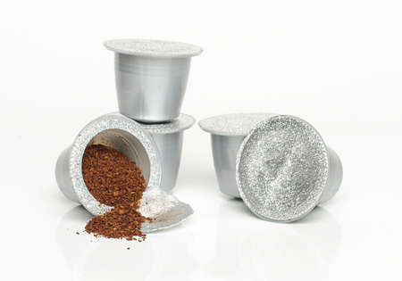 Italian espresso coffee capsules isolatedのeditorial素材