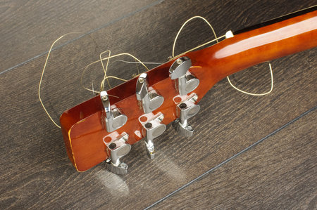 Guitar tuning peghead keys back view
