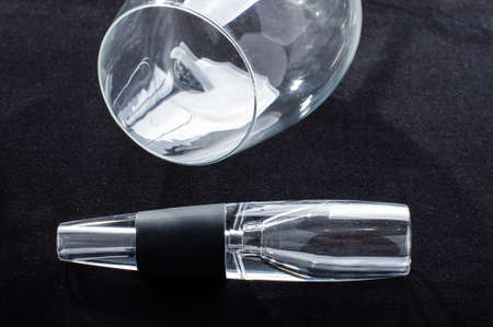 Wine aerator for opening the wine tasteの写真素材