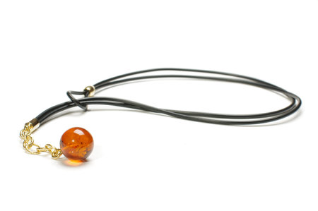 Brown amber pendant isolated の写真素材