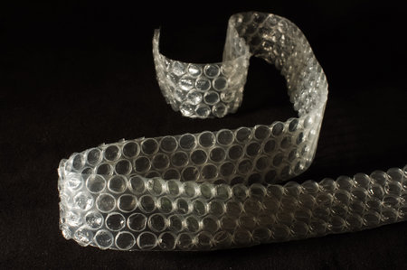 Strip of bubble protection isolated on the black background