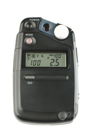 Photography studio exposure meter isolated on the white backgroundの写真素材