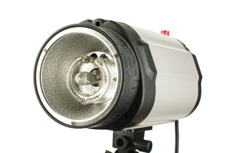 Studio photography lighting equipment close up isolated on the white background