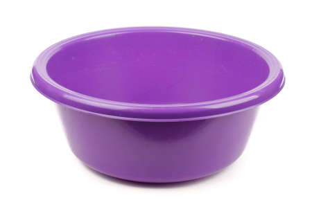 Violet salad mixing bowl isolated on the white backgroundの写真素材