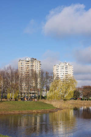 Kalnieciai Park in Kaunas Lithuaniaの写真素材