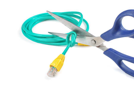 Cut ethernet cableの写真素材
