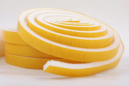 Sealing tape for windows and doors in a roll isolated on white backgroundの写真素材