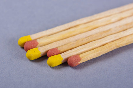 Matches macro isolated on the gray background