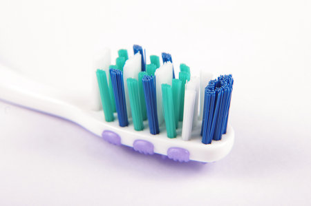 New toothbrush head with bristles macro close up