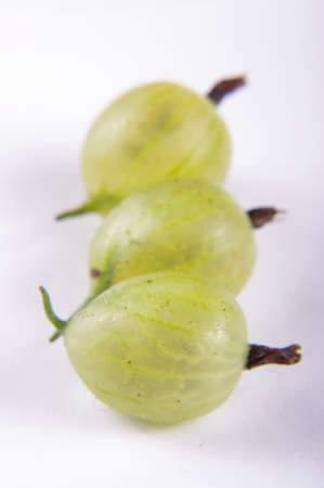 Gooseberry fruits isolated on the white backgroundの写真素材