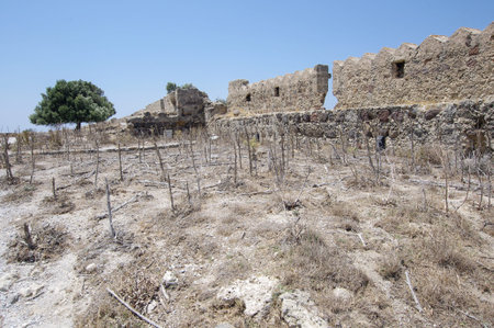 Internal view of Antimachia castle in Kos island Greeceのeditorial素材