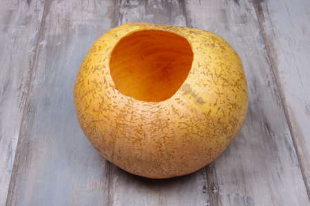 Hollow pumpkin Halloween preparationの写真素材