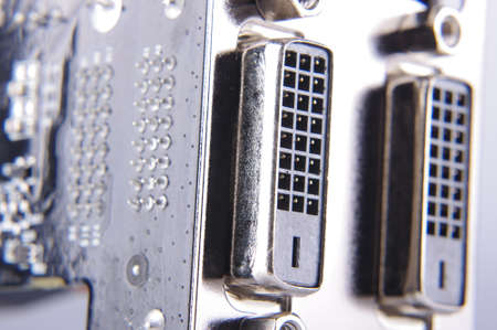 DVI connector of the computer video cardの写真素材