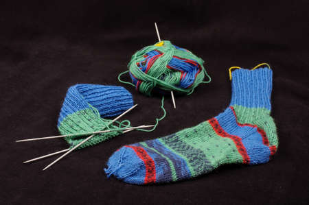 Socks knitting processの写真素材