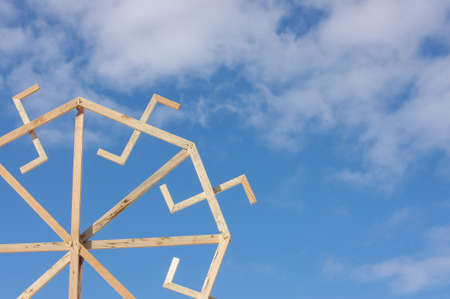 Baltic culture symbol against blue skyの写真素材