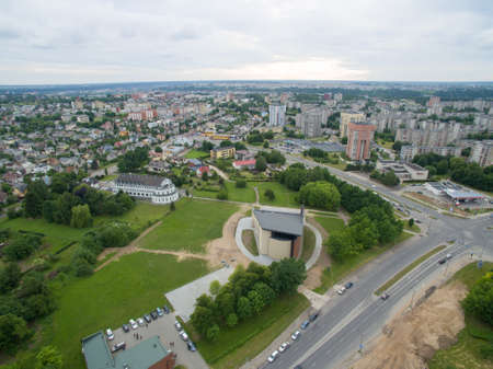 Eiguliai district aerial view in Kaunas Lithuaniaの写真素材