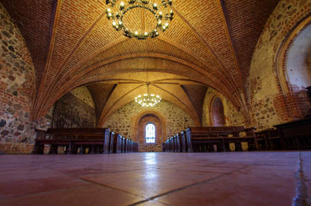 Interior of main hall of Trakai castle in Lithuaniaのeditorial素材