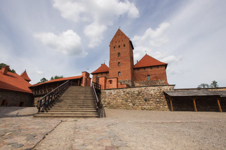 Internal view of Trakai castle in Trakai, Lithuania