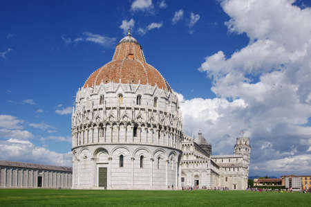 Pisa Baptistery in Square of Miracles in Pisa, Italyのeditorial素材