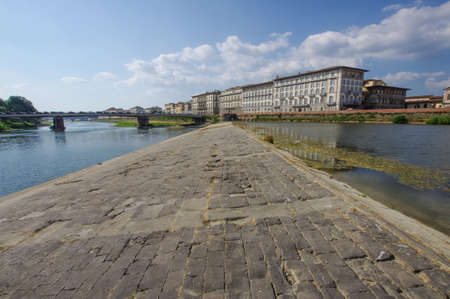 Santa Rosa flood control weir in Florence, Italyの写真素材
